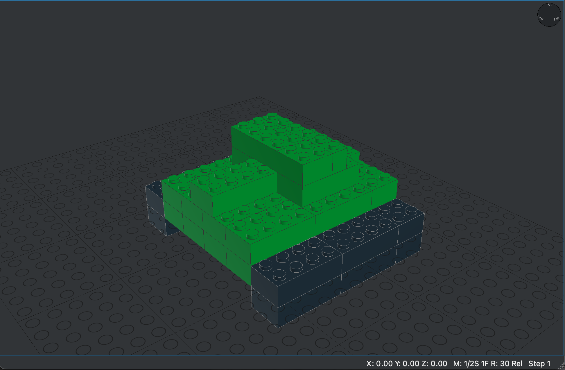 BrickVision LDraw build of a tank in a 3D brick viewer