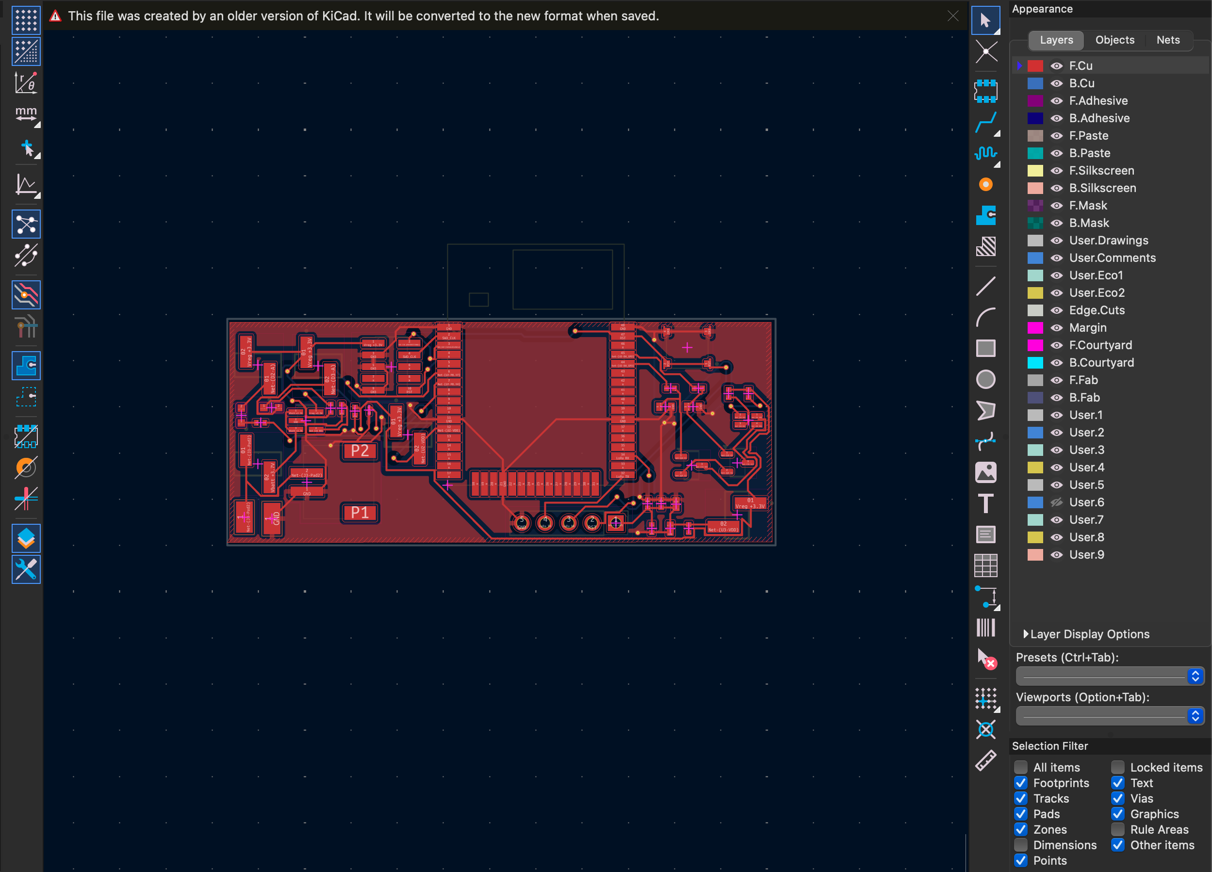 BareTag anchor PCB design in KiCad